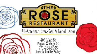 The Rose Restaurant Business Card 1