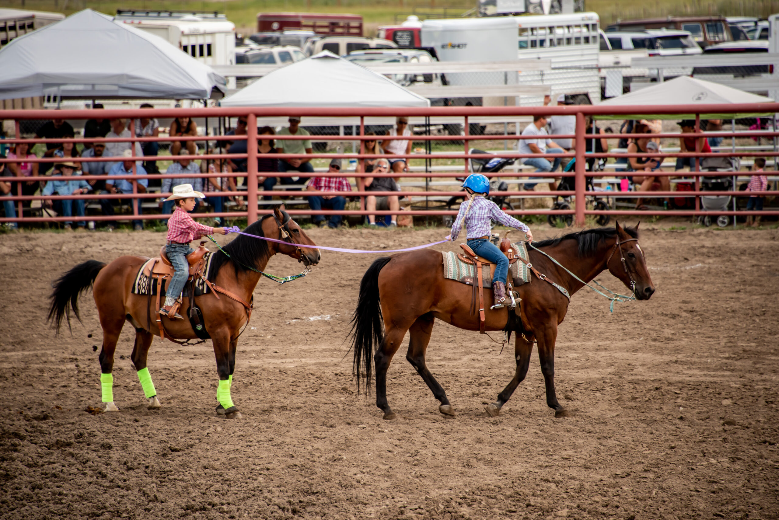 Kids' Rodeo two horses in the arena