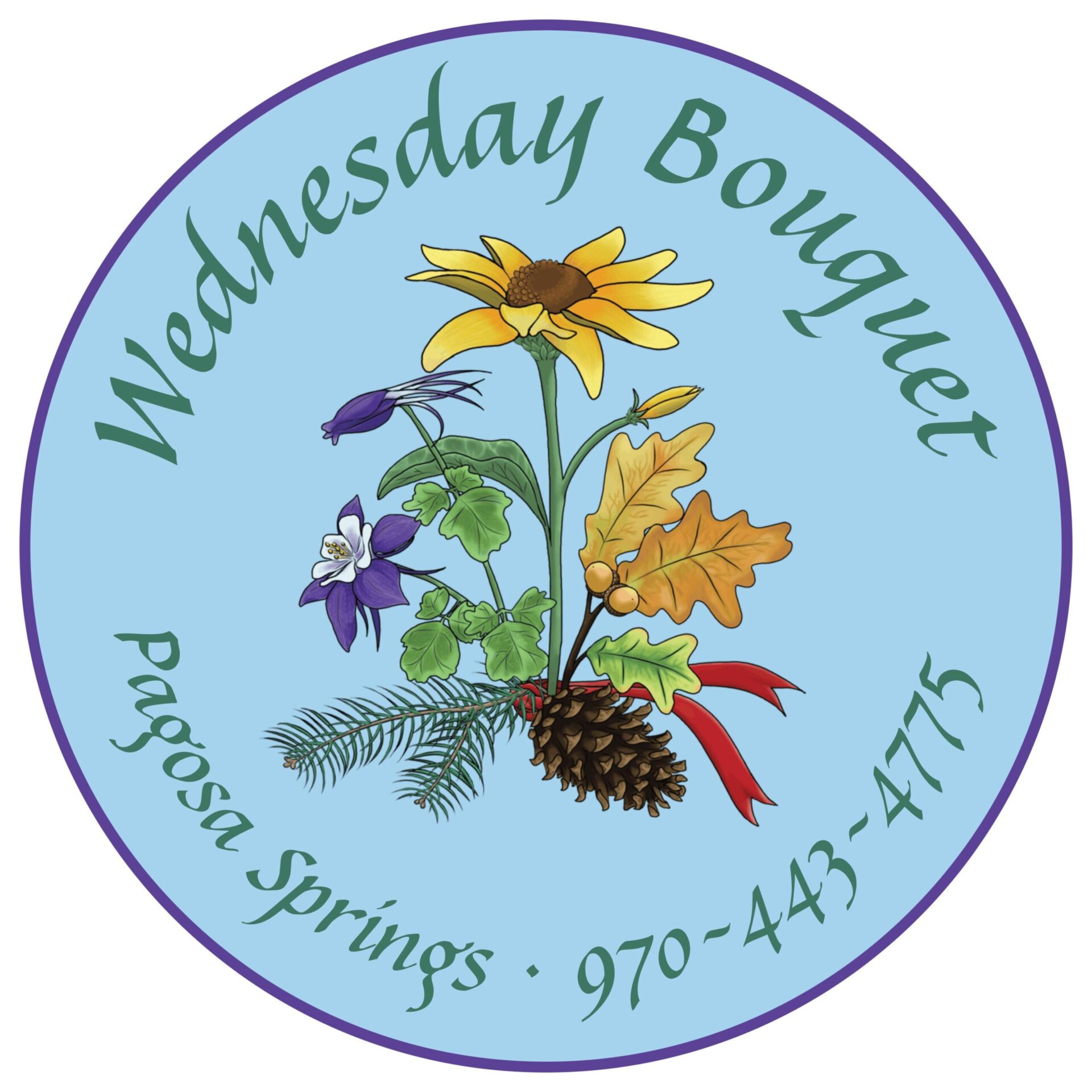 Wednesday Bouquet Logo with phone 1